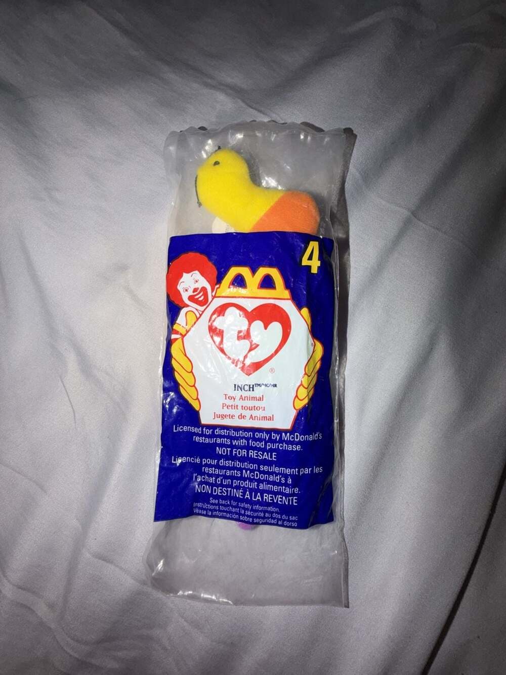 McDonald's Ty Teenie Beanie Babies #4 Inch The Worm Plush Toy